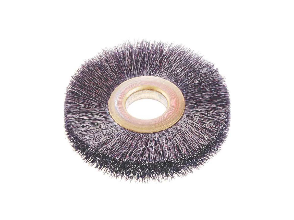 3" Small Diameter Crimp Wire Wheel, Stainless Steel .014" Wire, 1/2"-3/8" Arbor