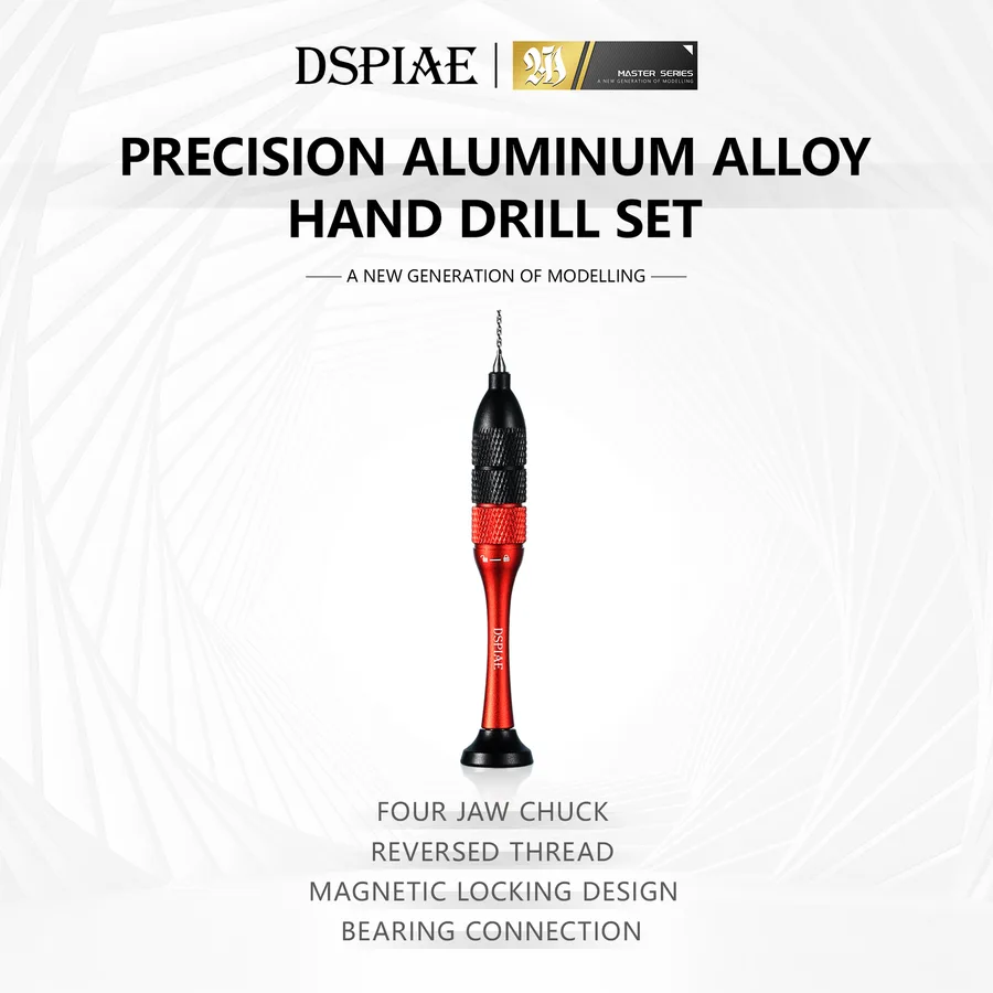 DSPIAE DSPIAE AT-SHD Precision Aluminum Alloy Hand Drill with Tungsten Drill Bits Set